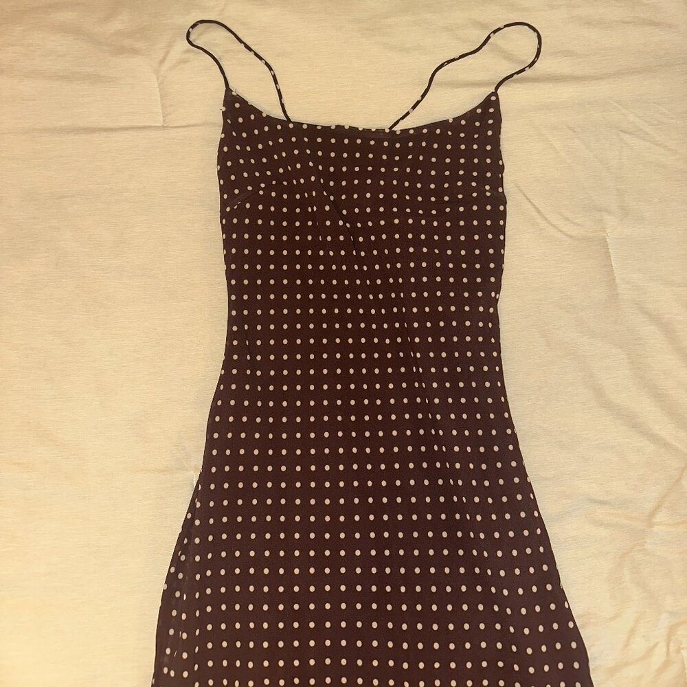 White Fox Lost Stars Maxi Dress Chocolate Polka Dot